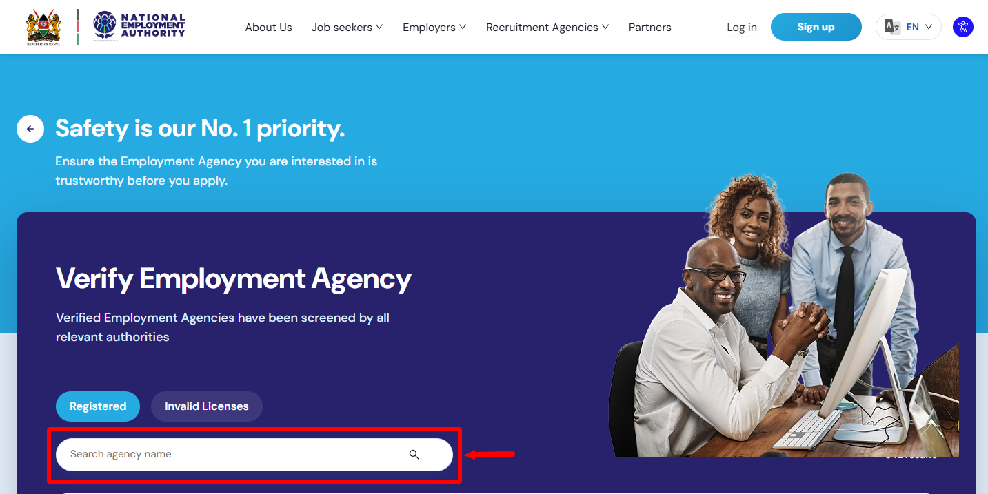 enter employment agency name